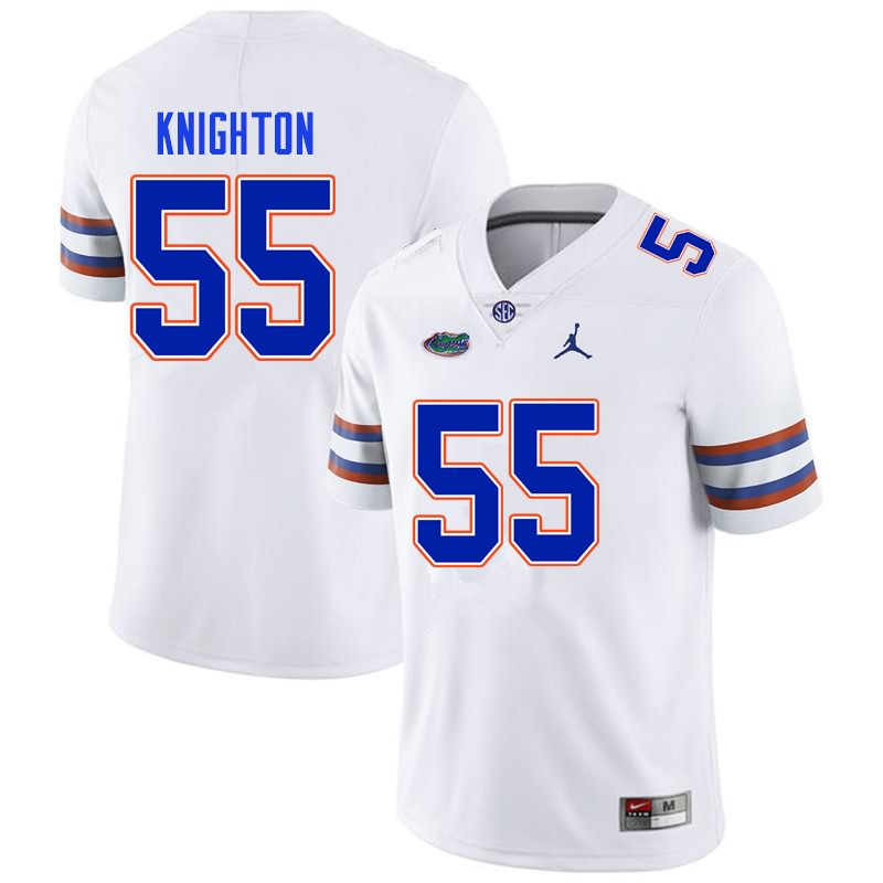 NCAA Florida Gators Hayden Knighton Men's #55 Nike White Stitched Authentic College Football Jersey LJH3864JI